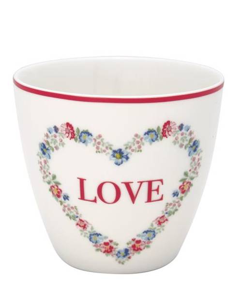 GreenGate lattekopp Heart love white