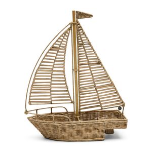 Bilde av Rustic Rattan Sailboat Decoration