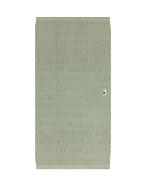 Lexington Velourhåndkle i jacquard med logo, vintage grønn